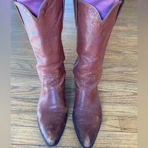Vintage Frye Cowboy Boots in Cognac